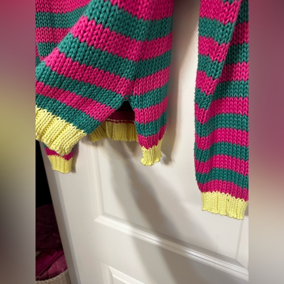 Striped Pink and Green Sweater - Picture 7 of 9